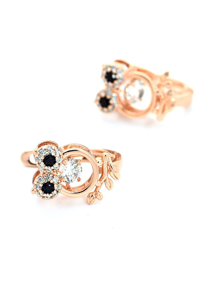 Adorable Wow Frog Gold Earrings with Crystal Accents